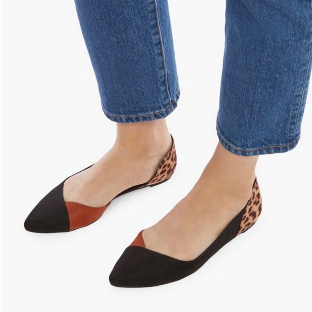 🤎 🖤 Adorable JustFab black, brown and leopard print flats 🖤🤎